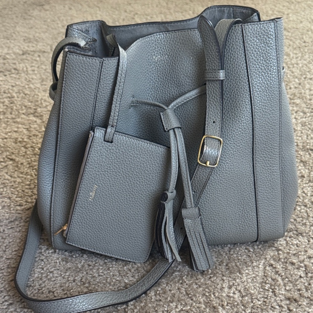 Mulberry Millie Gray Leather Bucket Bag